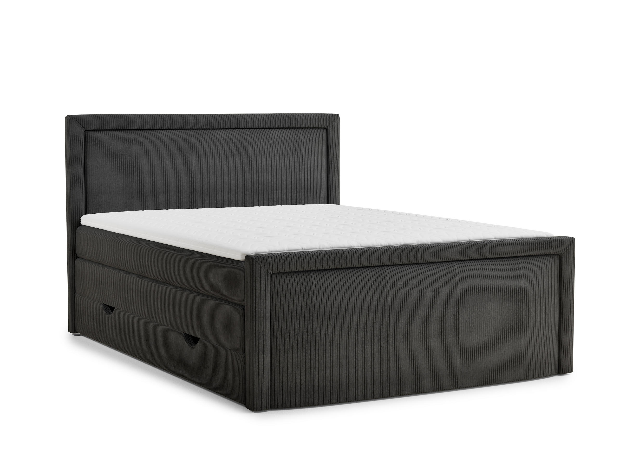 BOXSPRINGBETT Fresco 180/200 cm, in Graphit, Bettkasten, Matratze, Topper - Schwarz/Graphitfarben, Holz/Holzwerkstoff (180/200cm) - Maison de Reve