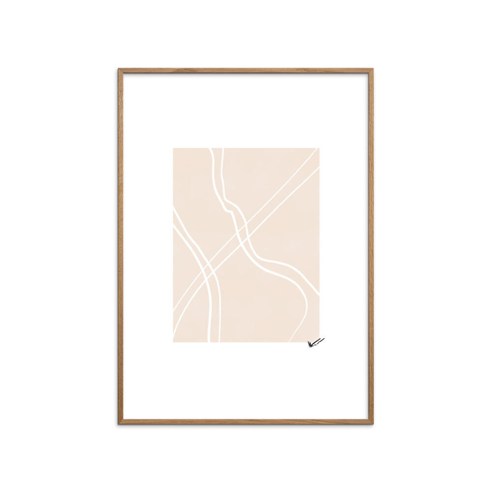 POSTER mit Rahmen N. Atelier - Route - Eichefarben/Naturfarben, Holz/Papier (70/100cm) - Poster&Frame
