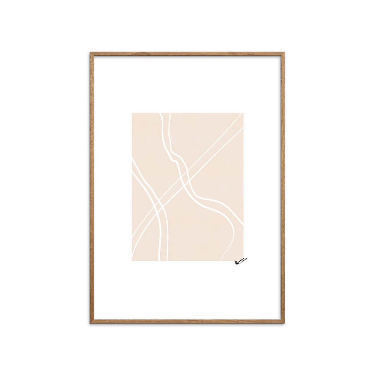 POSTER mit Rahmen N. Atelier - Route - Eichefarben/Naturfarben, Holz/Papier (70/100cm) - Poster&Frame
