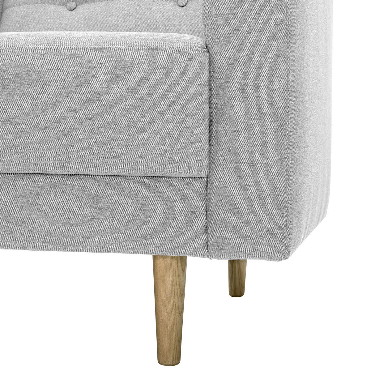 SOFA 2-Sitzer Kazia Flachgewebe hellgrau - Hellgrau, Kunststoff (128/81/83cm) - 58aufmkessel