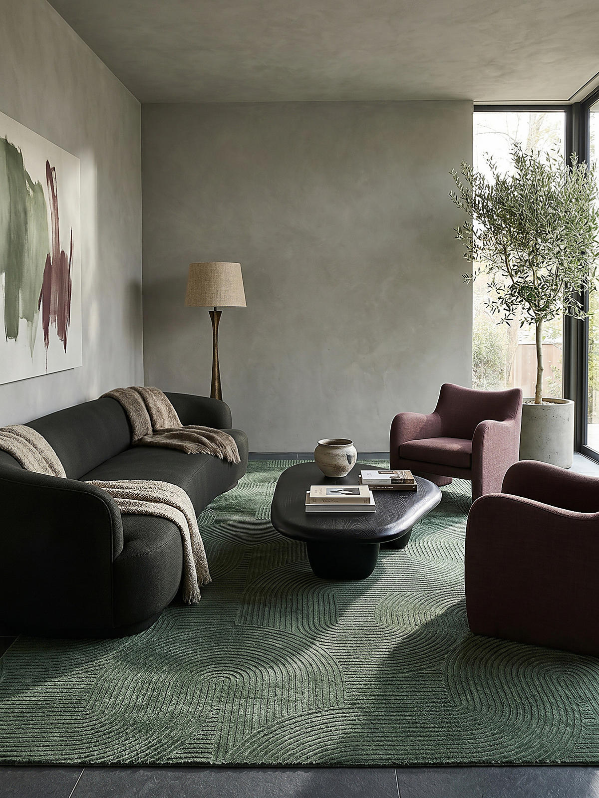 KURZFLORTEPPICH Antirutsch Geometrisch DALAR Polypropylen Waldgrün 300 x 400 cm - Grün, Textil (300/400cm) - KADIMA DESIGN
