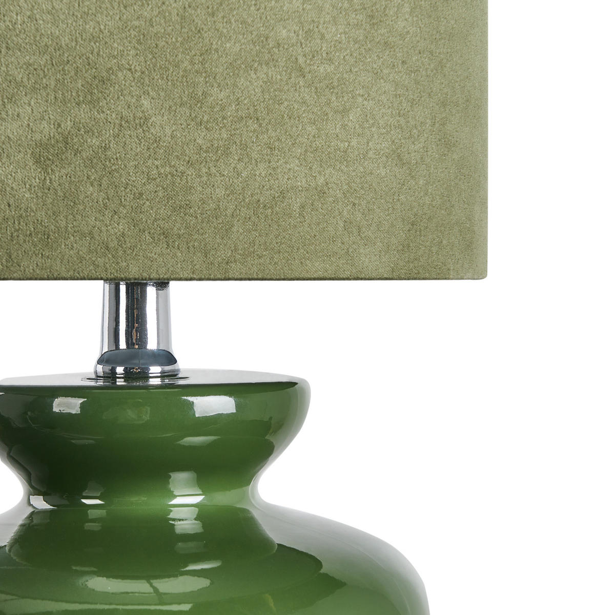 TISCHLAMPE Grün Oteros - Olivgrün, Textil (19/19/62cm) - Beliani