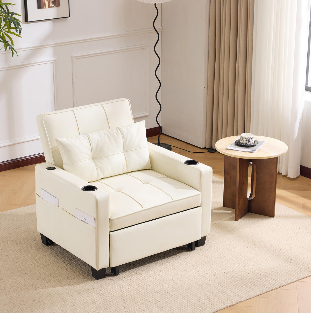 SCHLAFSOFA 3-in-1 ausziehbar White 2er-Funktion - Weiß, Holz (87/84/74cm) - Meubliv