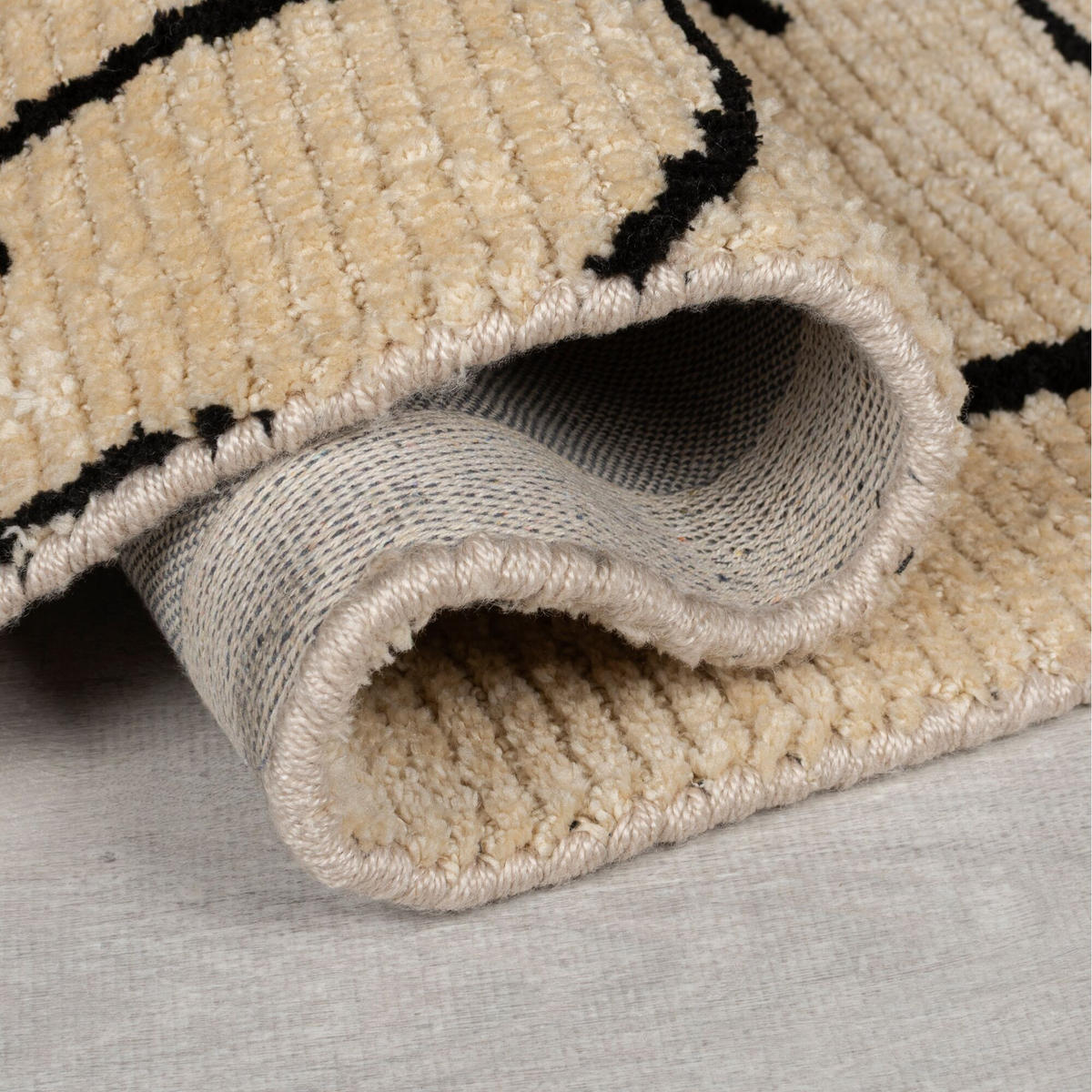 TEPPICH ARLEN, abstrakt, Creme-Schwarz, 80 x 300 cm - Beige, Textil (300/80cm) - KADIMA DESIGN