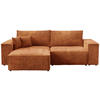 ECKSOFA Pedro mit Schlaffunktion Orange Cord - Orange, Textil (255/153cm) - Bromarkt