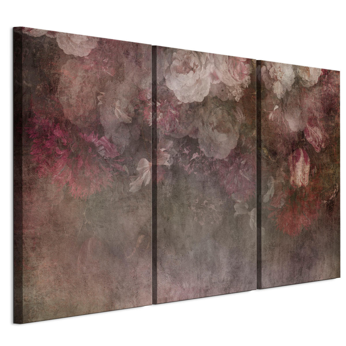 LEINWANDBILD Pfingstrosen 3-tlg. 120x80 cm - Multicolor, Holz (120/80cm) - LUMASOUL