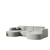 SOFA U-form Sunday - Hellgrau, Holzwerkstoff/Textil (299/78/165cm) - Fun Möbel