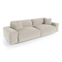 SOFA CHEER Köpergewebe mit weichem Griff Beige 220cm - Beige, Textil (220/84/94cm) - Premium Interiors