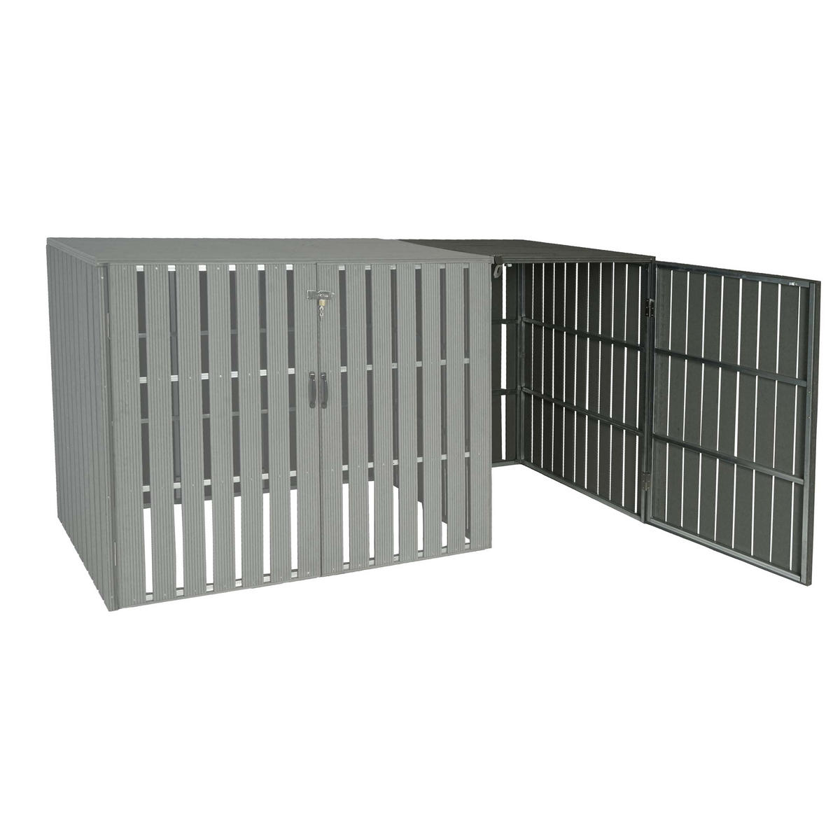 MÜLLTONNENBOX ERWEITERUNG Grau - Grau, Metall (76/115/100cm) - MCW