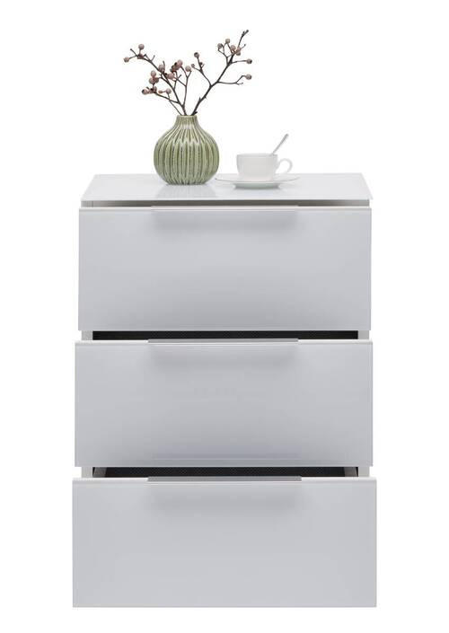 Meuble de chevet blanc brillant 45x60x40.5cm - Voleo