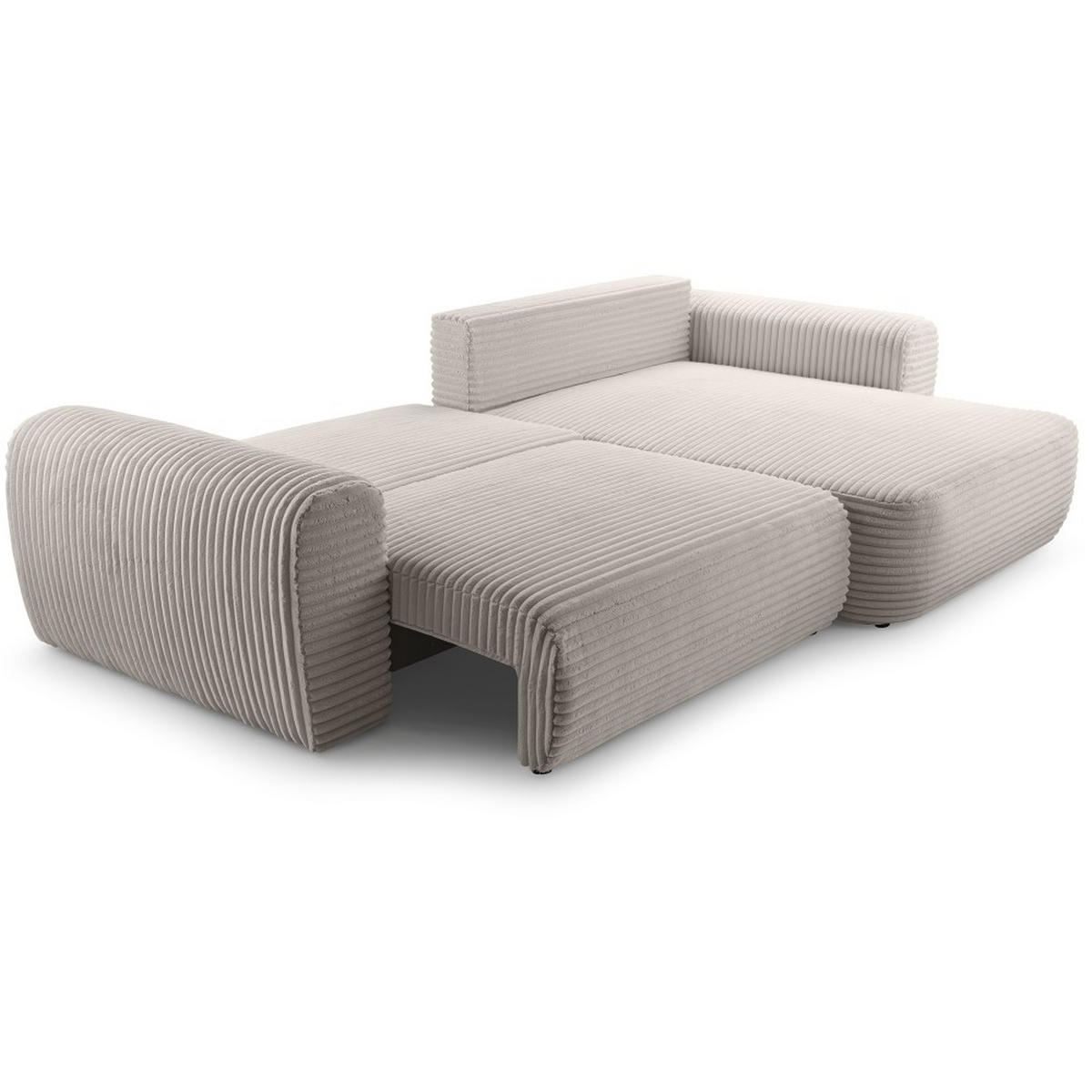 ECKSCHLAFSOFA Harmonia Hellgrau rechts - Hellgrau/Schwarz, Textil (297/169cm) - Beautysofa