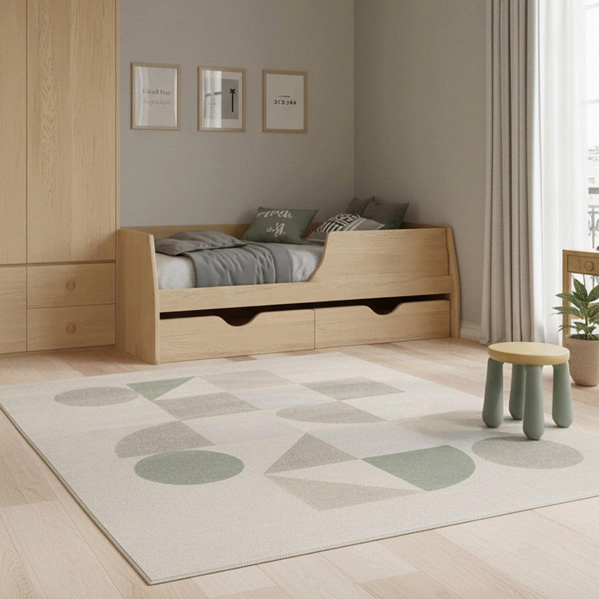 GEOMETRISCHER Teppich weich und bequem grün - Grün, Textil (120/170cm) - AFK Living