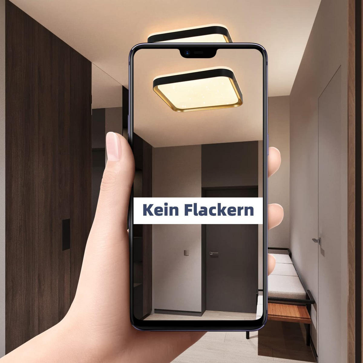 LED-DECKENLEUCHTE Zara 30/30/6 cm - Schwarz, Kunststoff (30/30/6cm) - Nettlife