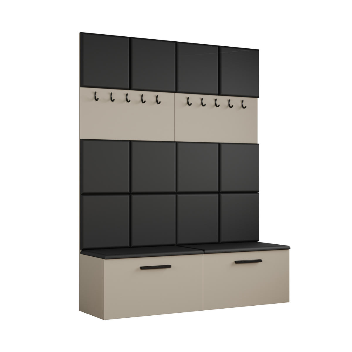 GARDEROBENSCHRANK Rosanno I Kaschmir 80,6/204/40 cm – Modern, mit Kleiderhaken - Beige, Holzwerkstoff/Kunststoff (80.6/204/40cm) - AX Living