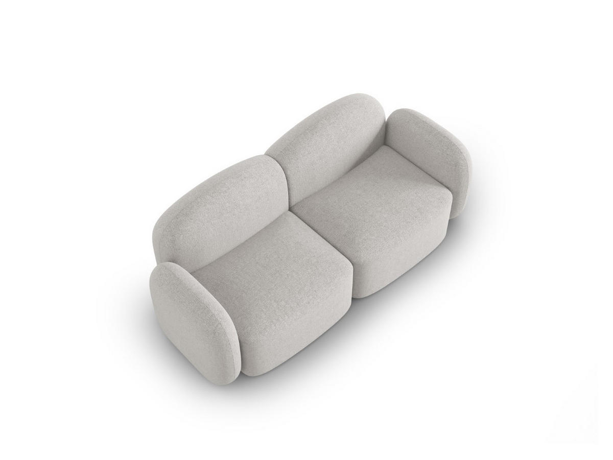 SOFA Blair aus Chenille-Stoff silber meliert 2 Sitzplätze - Silberfarben, Textil (87/80/194cm) - Micadoni