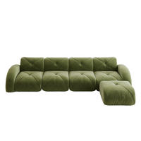 4-SITZER ECKSOFA Grün - Grün, Textil (358/171cm) - WISHDOR