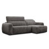 ECKSOFA NERO 4-Sitzer, dunkelgrau - Dunkelgrau/Schwarz, Holz/Textil (272/81/159cm) - Courtois Laville