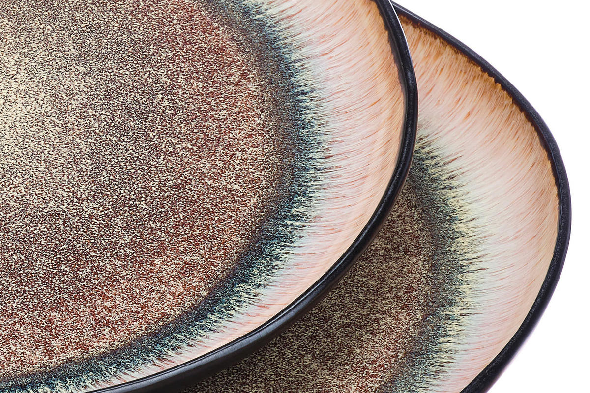 SERVIERPLATTEN Iris Ø32cm - 2er-Set - Wildbraun - Braun, Keramik (32/3.5/32cm) - Björn