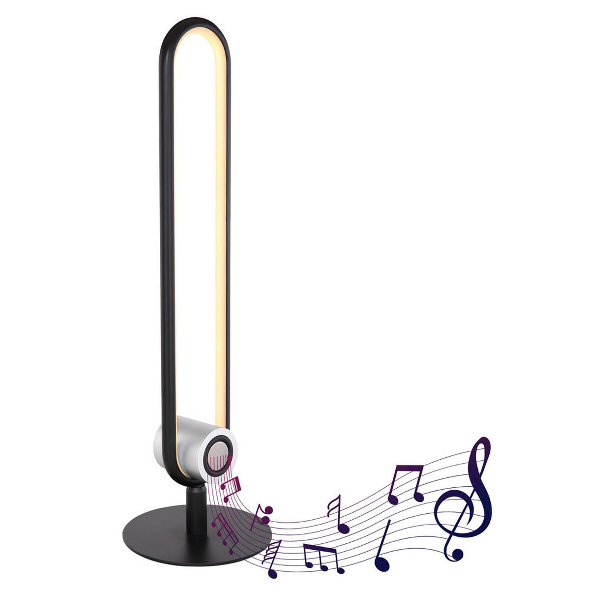 LED TISCHLEUCHTE TOPPOLE Schwarz Opal - Schwarz, Metall (15/15/50cm)