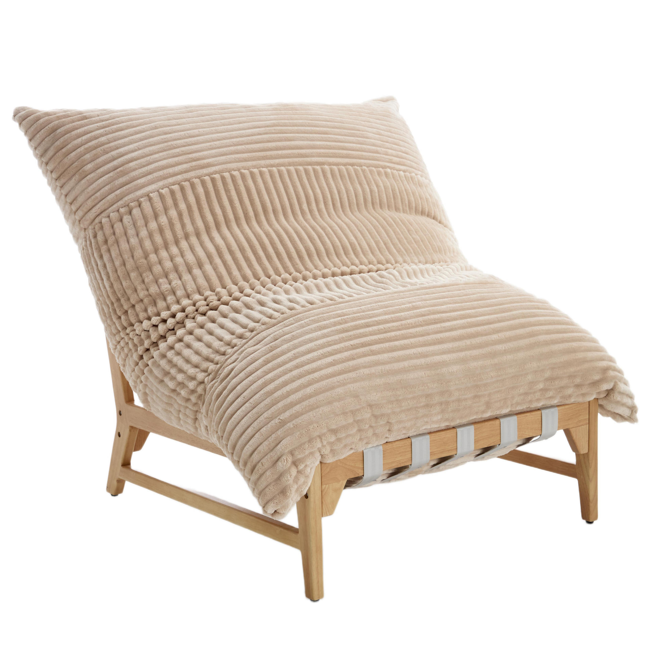 XXL-SESSEL Cord mit Holzrahmen, Breites Kissen, Hellbraun - Hellbraun, Holz/Textil (117/94/114cm) - LVHOM