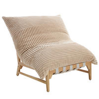 XXL-SESSEL Cord mit Holzrahmen, Breites Kissen, Hellbraun - Hellbraun, Holz/Textil (117/94/114cm) - LVHOM