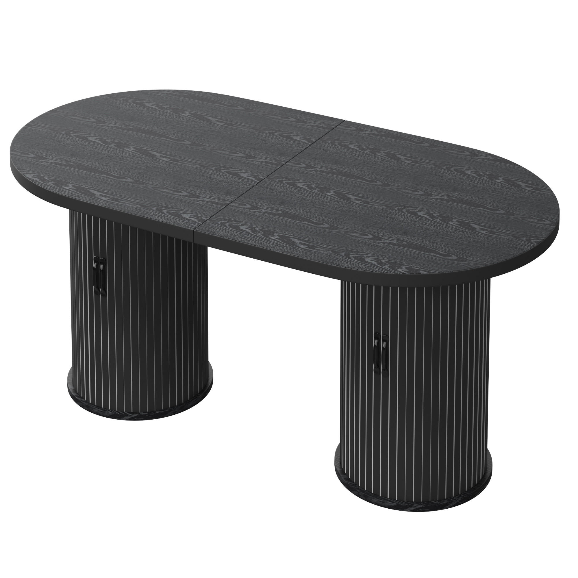ESSTISCH ausziehbar 150-190/80/75 cm mit Staufach DE-39636 Schwarz - Schwarz, Holzwerkstoff (80/150/75cm) - ComfortXL