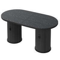 ESSTISCH ausziehbar 150-190/80/75 cm mit Staufach DE-39636 Schwarz - Schwarz, Holzwerkstoff (80/150/75cm) - ComfortXL