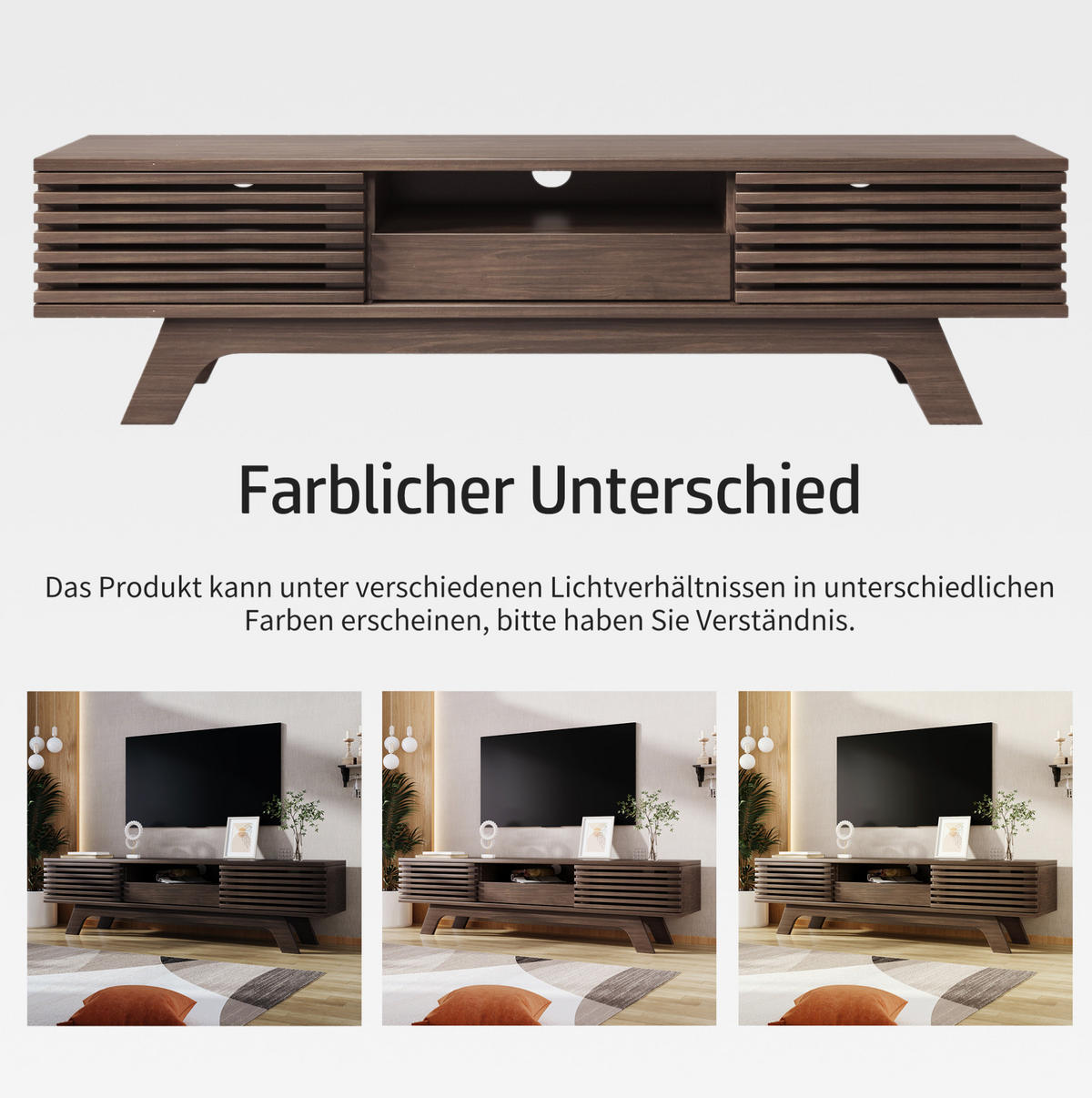 LOWBOARD 150/35/44 cm aus Spanplatte mit 2 Türen, Schublade und Kabeldurchführung Natur - Hellbraun, Holzwerkstoff (150/44/35cm) - Modenvie