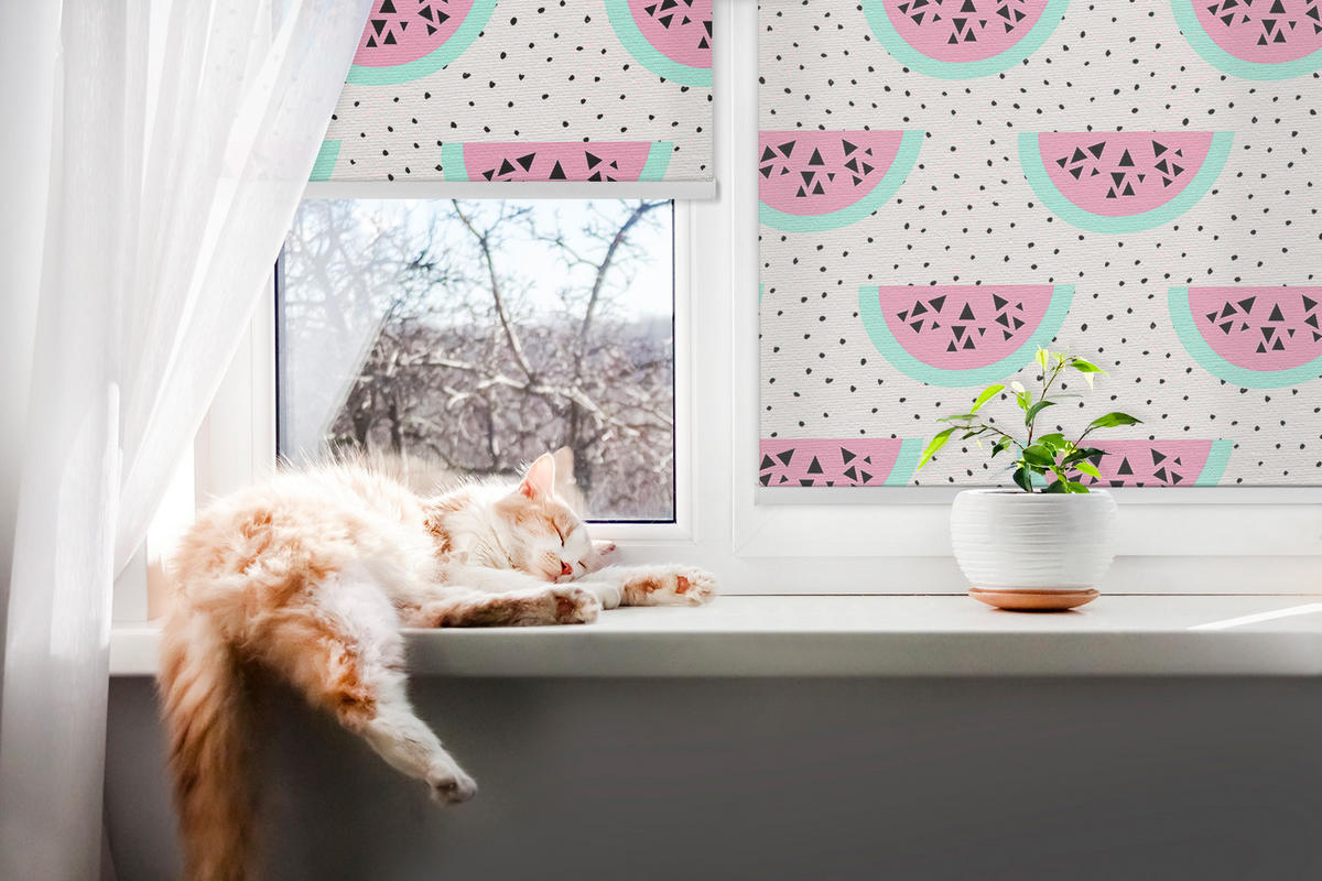 VNÚTORNÁ roleta - okenná roleta - roleta - 70x140 cm - Vodný melón - pink, plast (70/140/0.5cm) - TULUP