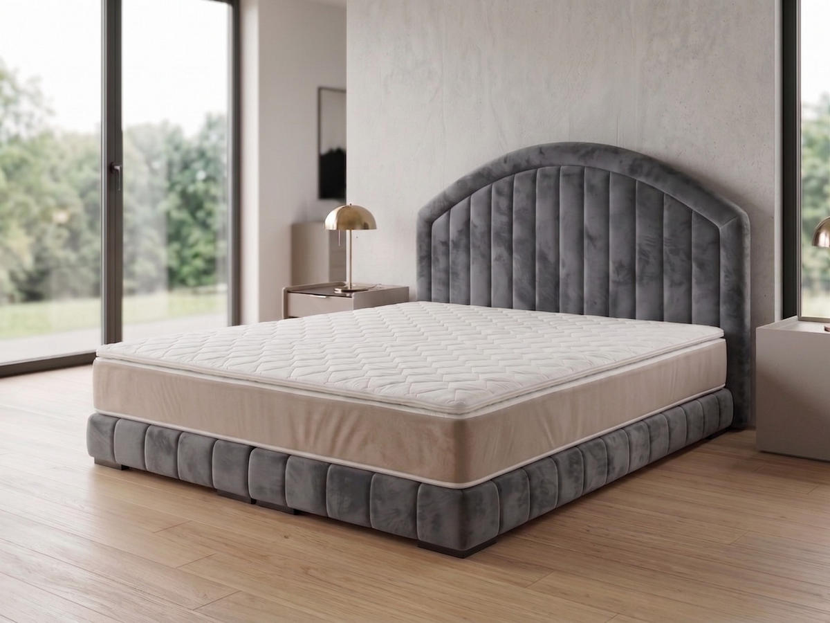 POLSTERBETT LEON2 200x 200 cm Farbe: Grau - Grau, Textil (200/200cm) - A&J MöbelLand