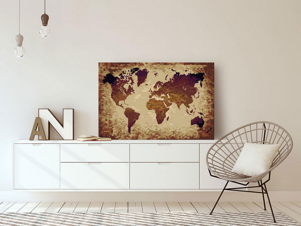 MALEN NACH ZAHLEN Beige 60/40 cm - Beige/Braun, Textil (60/40cm) - KUNSTLOFT