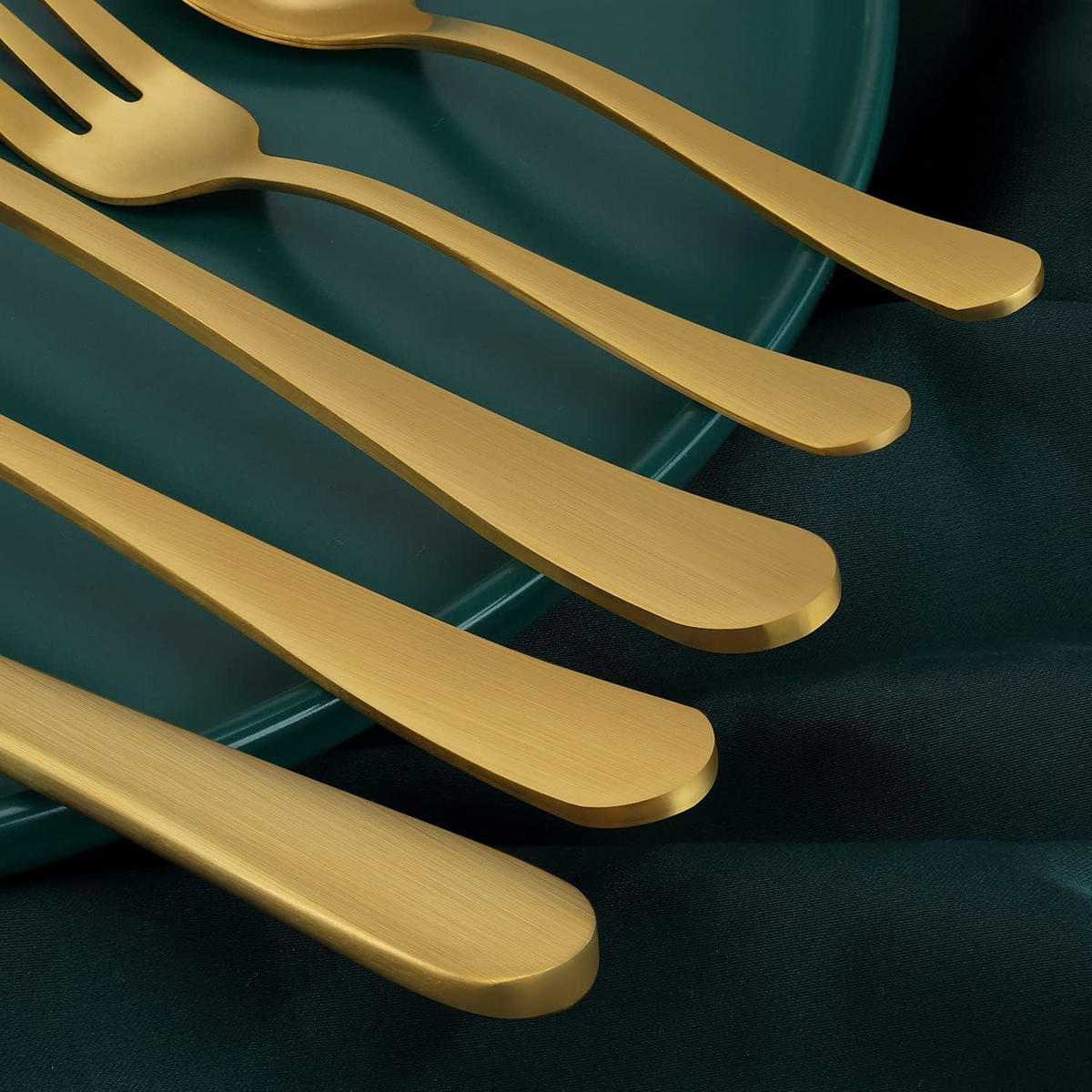 BESTECKSET 60-teilig für 12 Personen Matt Gold - Goldfarben, Metall