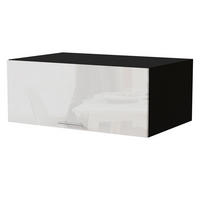 AUFSATZSCHRANK Essen W6B/90 Weiß Hochglanz / Schwarz Matt 90 / 59 / 36cm - Weiß Hochglanz/Schwarz, Holz/Holzwerkstoff (90/36/59cm) - Feldmann-Wohnen