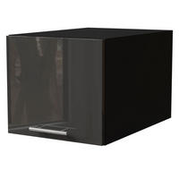 AUFSATZSCHRANK Essen W6B/40 Graphit Hochglanz / Schwarz Matt 40 / 59 / 36cm - Schwarz/Graphitfarben, Holz/Holzwerkstoff (40/59/36cm) - Feldmann-Wohnen
