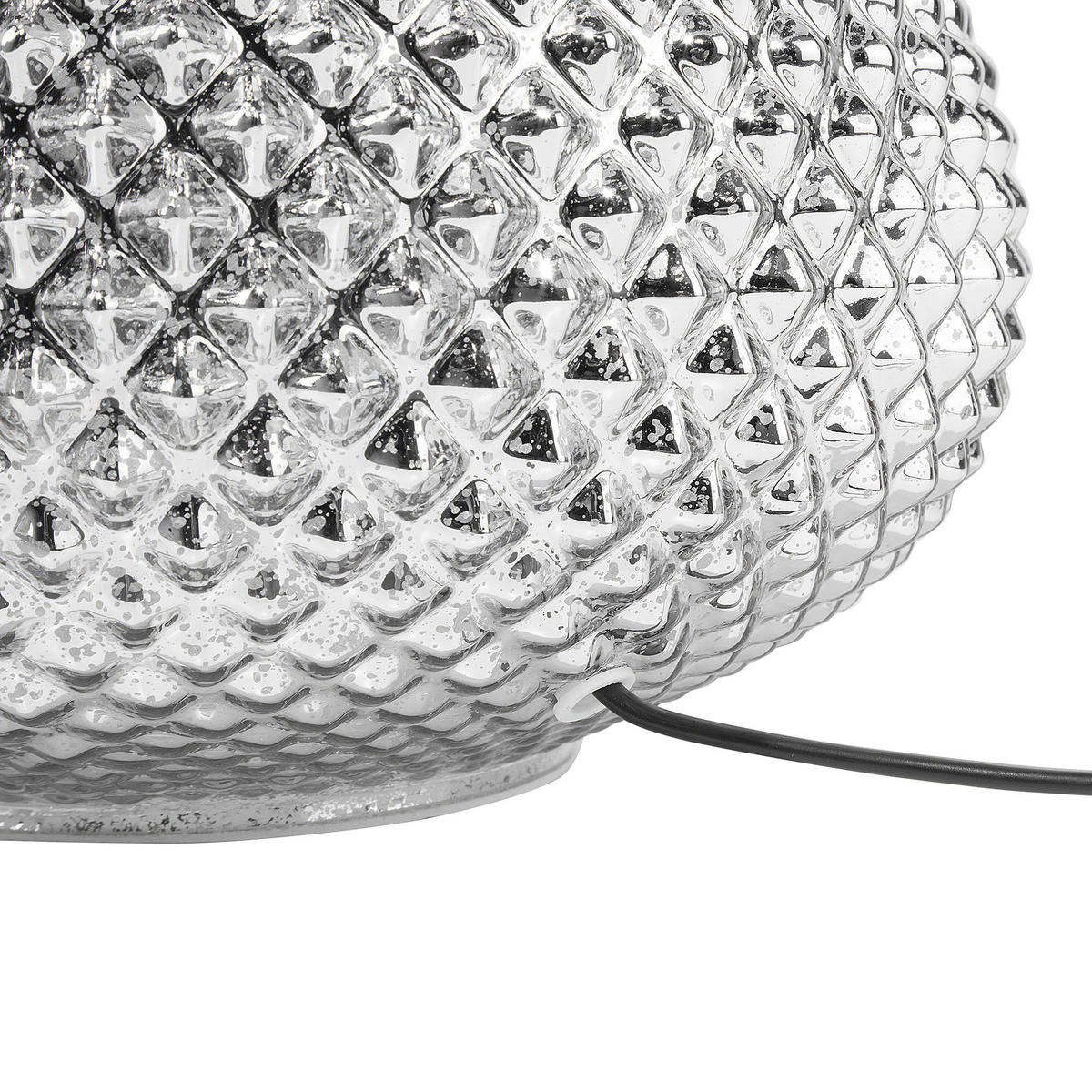 TISCHLAMPE Madon 32/32/45 cm - Silberfarben, Glas (32/32/45cm) - Beliani