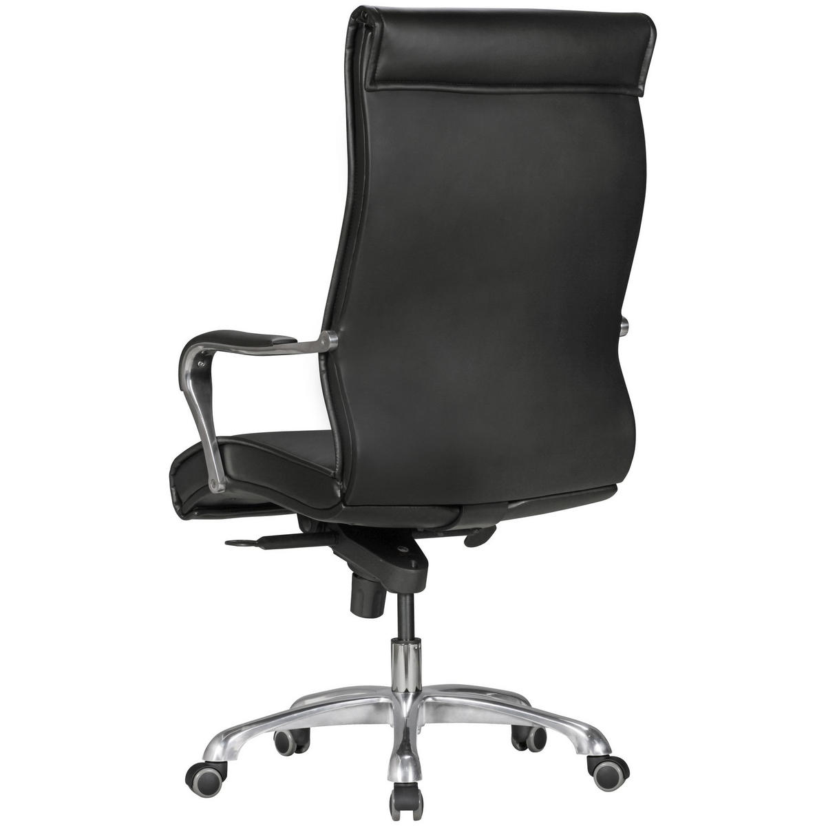 CHEFSESSEL XXL Kunstleder ergonomisch höhenverstellbar bis 150 kg VENGA, Schwarz 61x60x126 cm - Silberfarben/Schwarz, Kunststoff/Textil (61/126/60cm) - KADIMA DESIGN