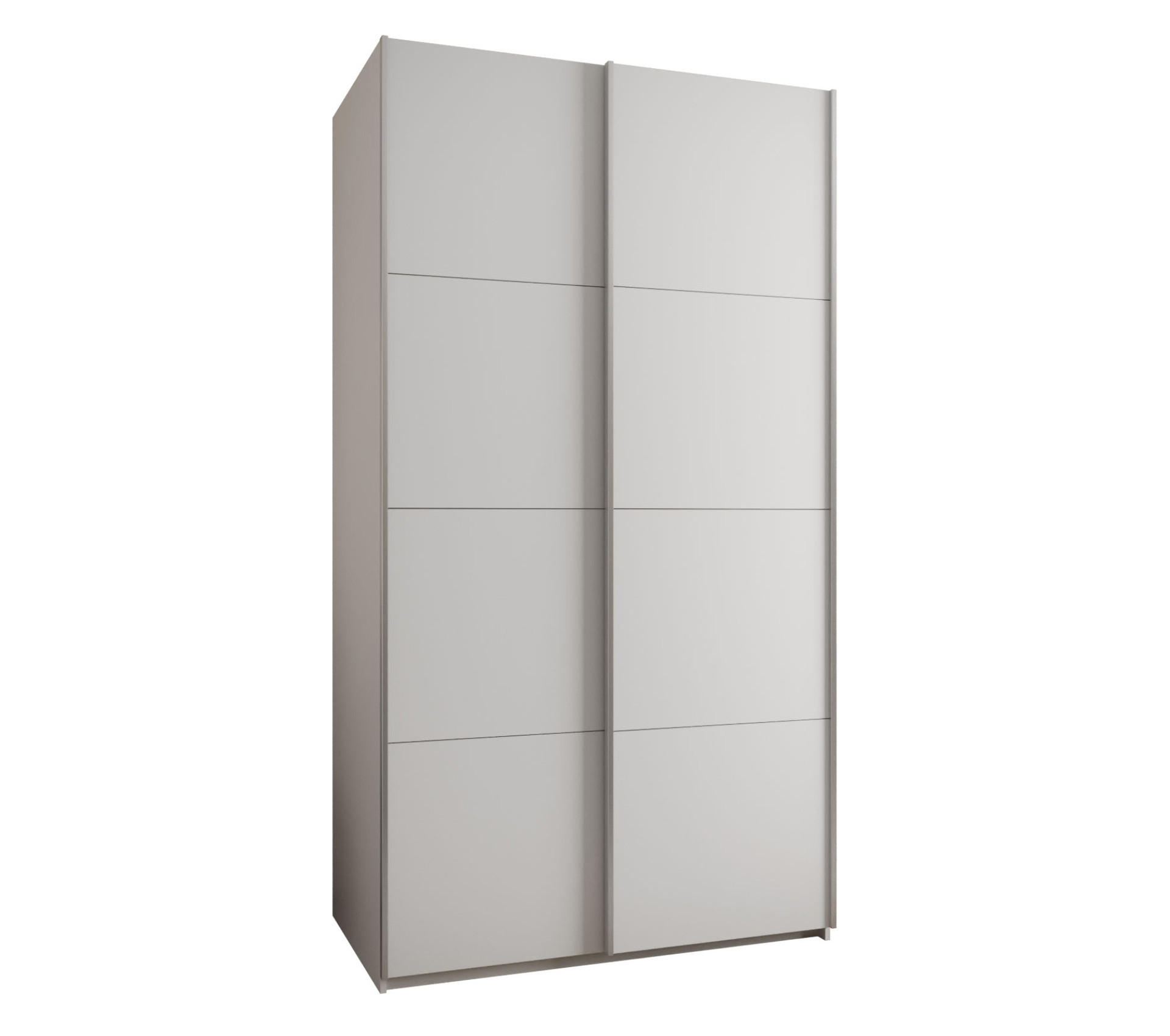 SCHWEBETÜRENSCHRANK 245,5/140/64 2-türig - Silberfarben/Weiß, Holz/Metall (140/245/64cm) - Abiks Möbel