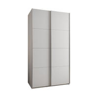 SCHWEBETÜRENSCHRANK 245,5/140/64 2-türig - Silberfarben/Weiß, Holz/Metall (140/245/64cm) - Abiks Möbel