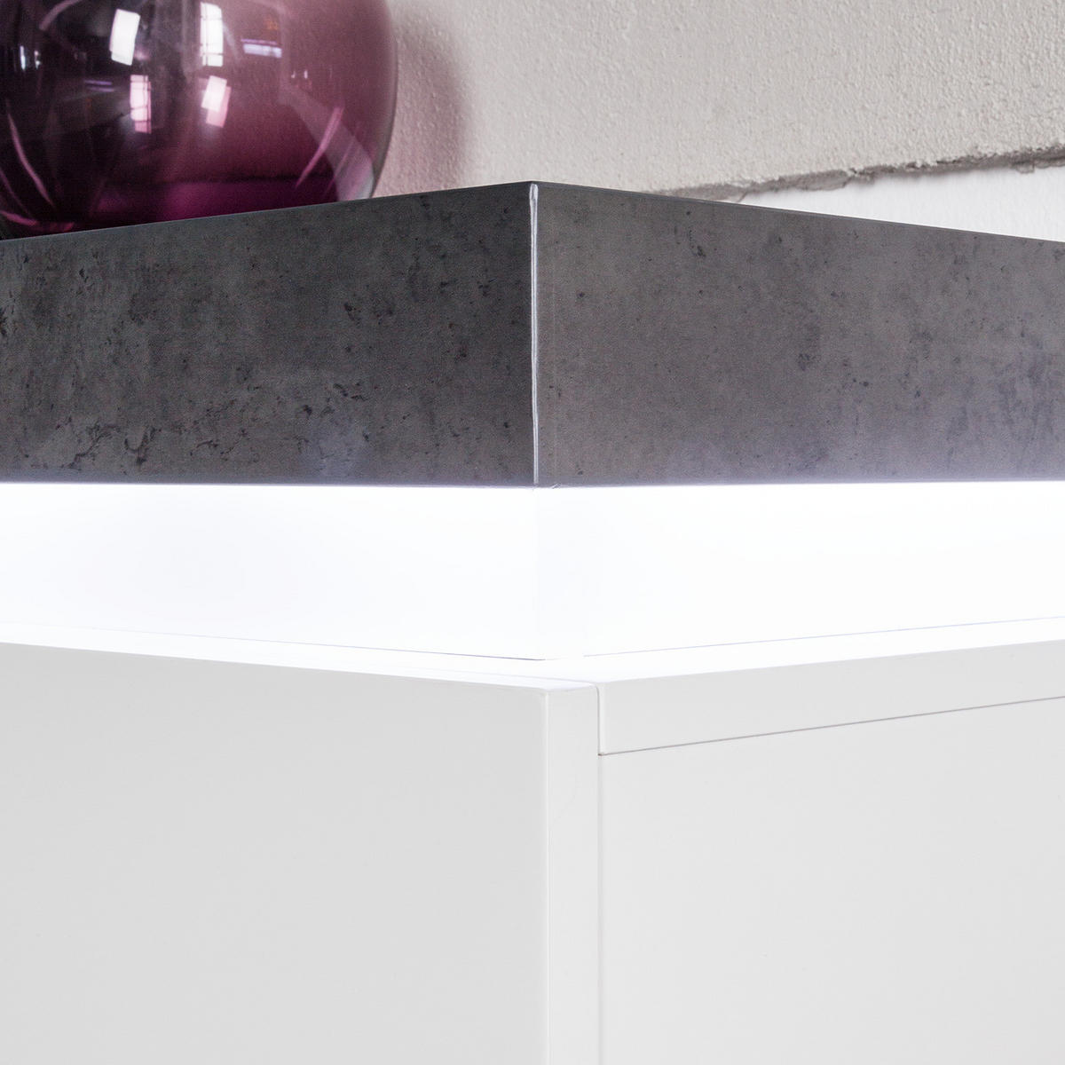 SIDEBOARD - MDF - Weiß/Grau, Holzwerkstoff (200/81/40cm) - home24