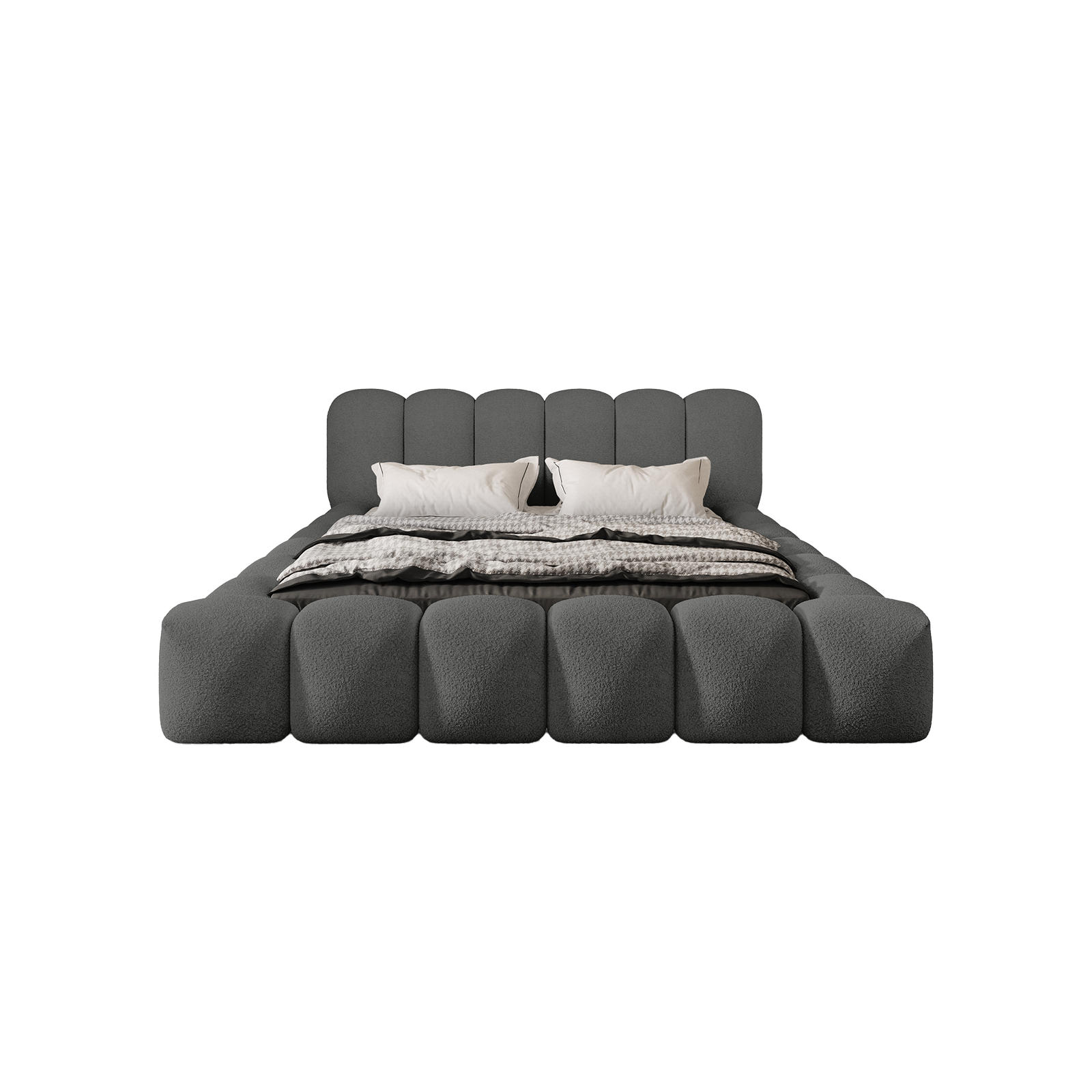 POLSTERBETT TRANI 200x200 cm, Anthrazit - Dunkelgrau, Textil (200/200cm) - Fedve