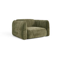 SESSEL LOMI Geprägter Samt Vintage-Grün 118cm - Dunkelgrün/Grün, Textil (118/76/102cm) - Premium Interiors