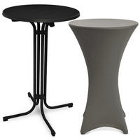 STEHTISCH Bellini Ø 60cm Schwarz mit Stella Stehtischhusse Ø 60cm Anthrazit - Anthrazit, Metall (60/60/110cm) - Beautissu 