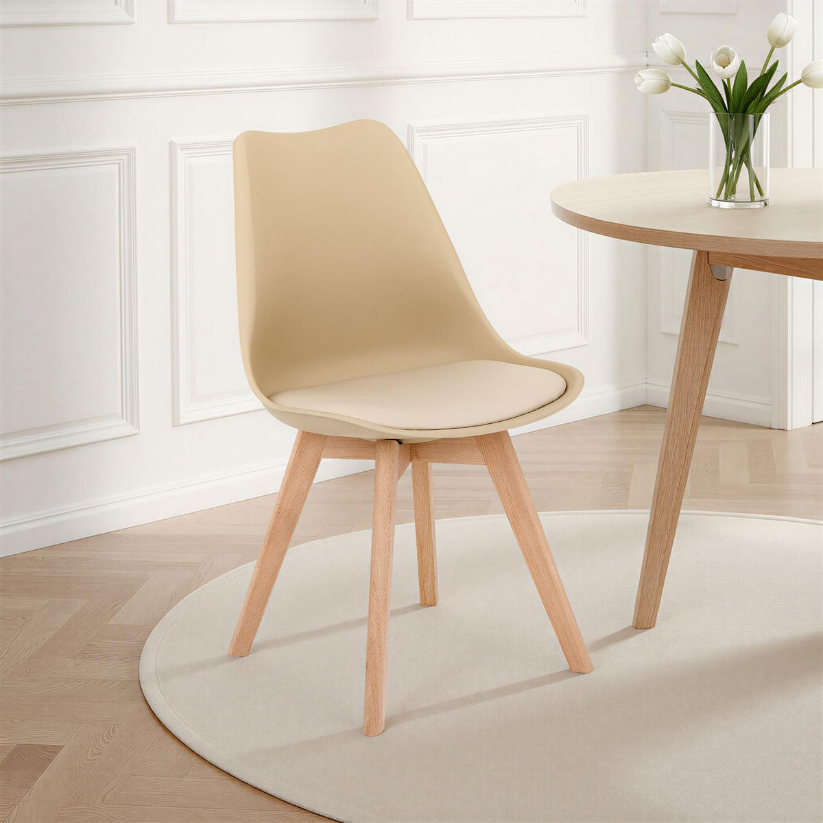 ESSZIMMERSTÜHLE ABBY 4er-Set champagne - Champagner, Textil (49/82/53cm) - IDIMEX