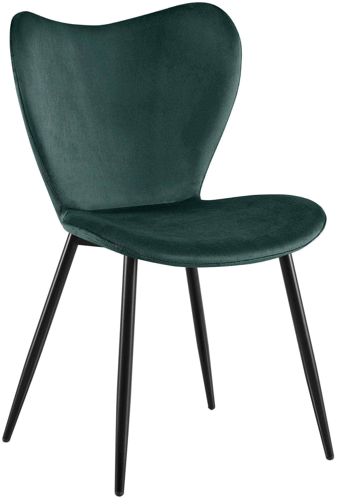 ESSZIMMERSTUHL Samt Grün - Schwarz/Grün, Textil/Metall (50/80/58cm) - CLP