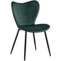 ESSZIMMERSTUHL Samt Grün - Schwarz/Grün, Textil/Metall (50/80/58cm) - CLP