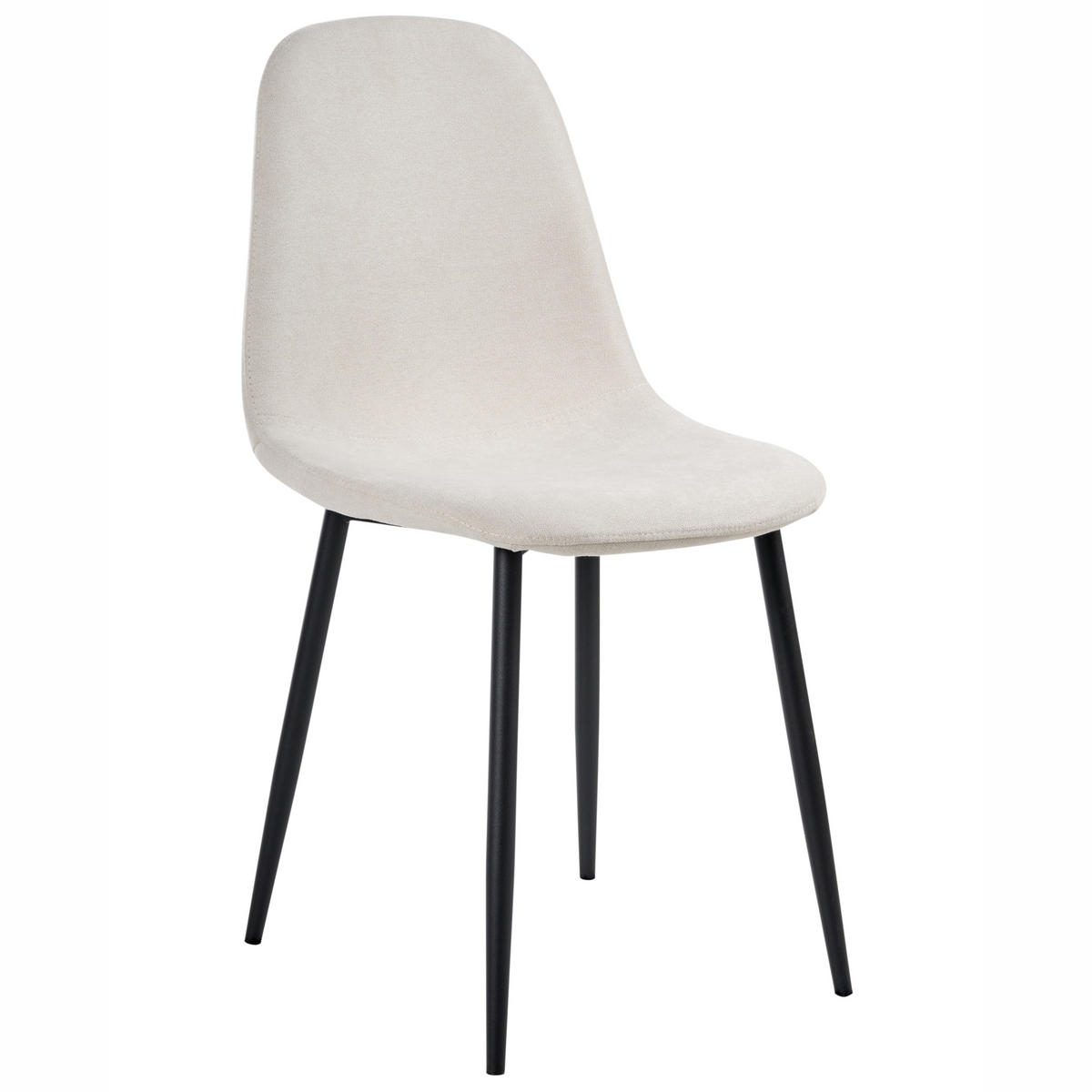 ESSZIMMERSTUHL 4er-Set Hellbeige Crandall - Beige/Schwarz, Textil (44/87/53cm) - Beliani