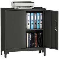 AKTENSCHRANK DE-14513 2 Ebenen, 2 abschließbare Türen Schwarz - Schwarz, Metall (35/91/80cm) - ComfortXL