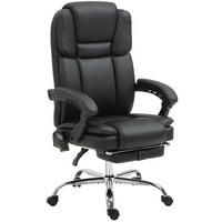 DREHSTUHL 67/66/118-126 cm schwarz aus Stahl mit Massage, Wärmefunktion und Fußstütze - Schwarz, Metall (67/126/66cm) - OKWISH