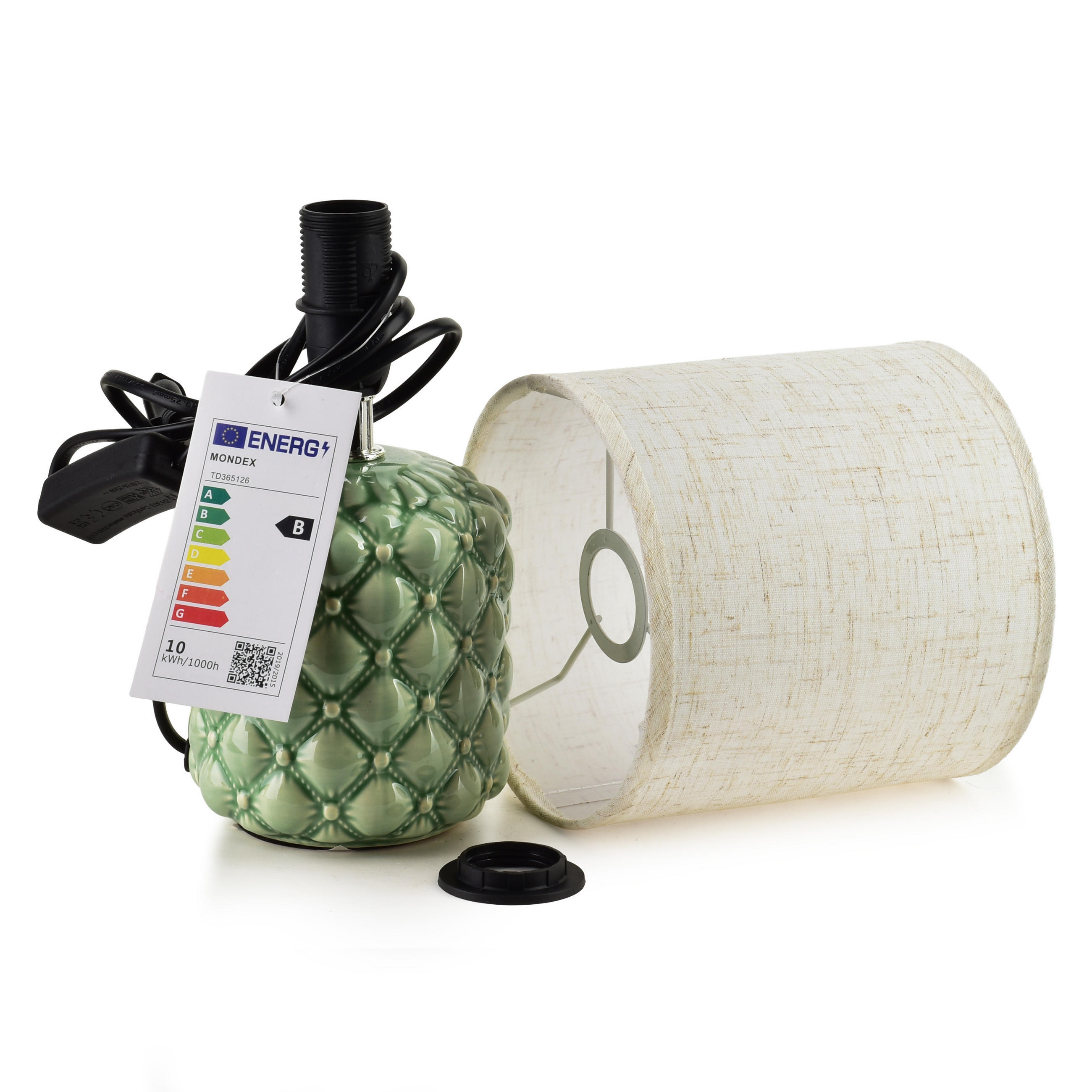 TISCHLAMPE Leti Grün 10/14/28.5 cm Keramik - Grün, Keramik (10/14/28.5cm) - Mondex