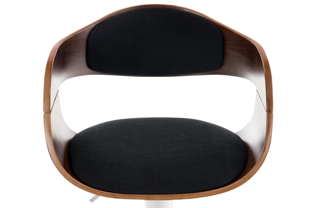 BARHOCKER Nadan Stoff Walnuss/schwarz - Schwarz, Textil/Metall (50/88/48cm) - DELUKE